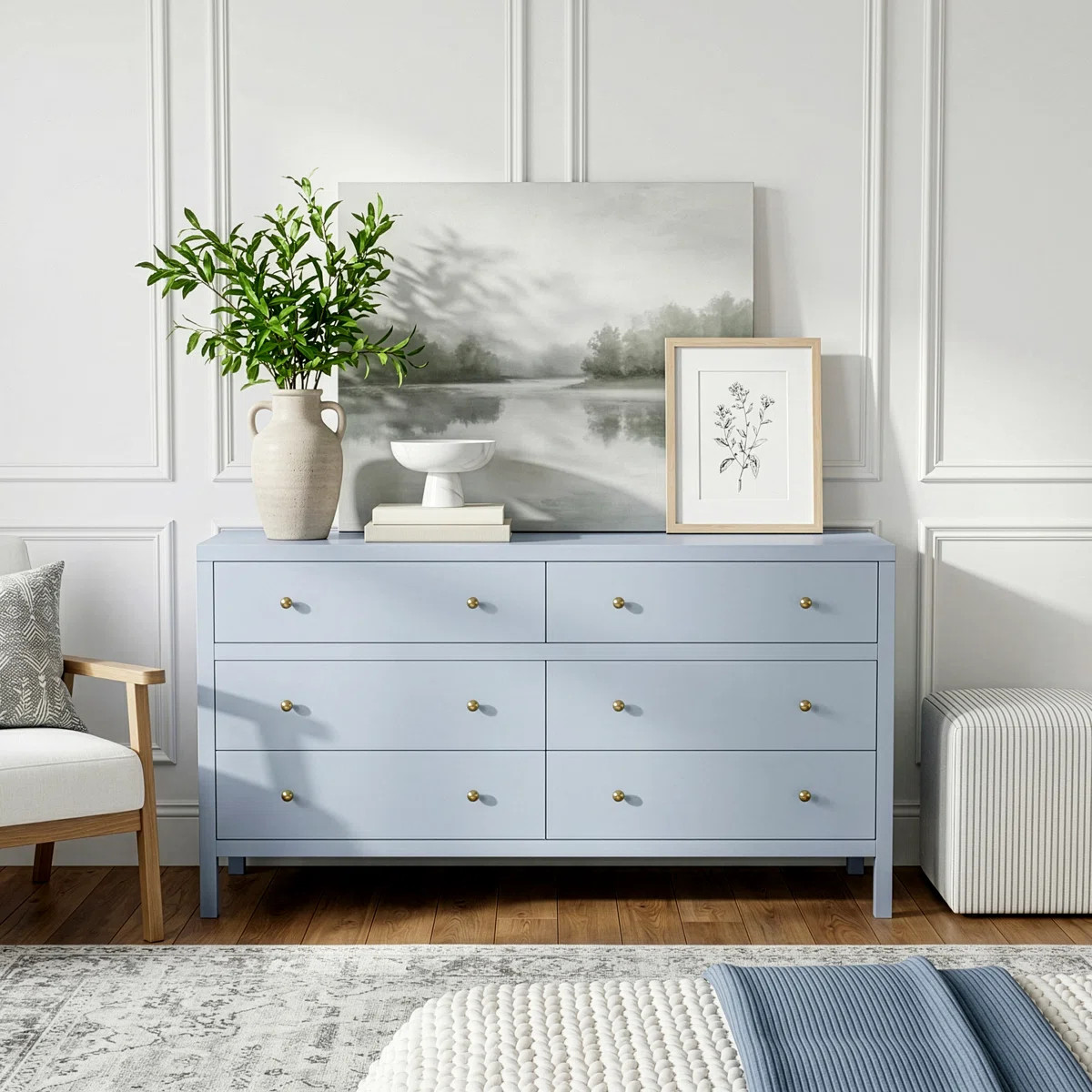 Celine 6-Drawer Dresser, Light Blue | Wayfair North America