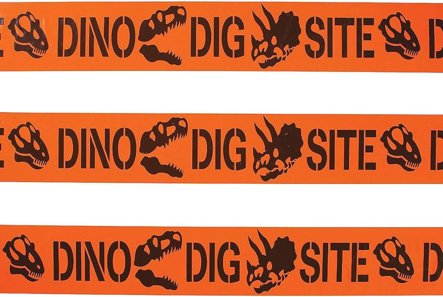 Dino Dig Site Caution Tape - 20 feet roll - Dinosaur Birthday Party Decor - 1 roll | Amazon (US)