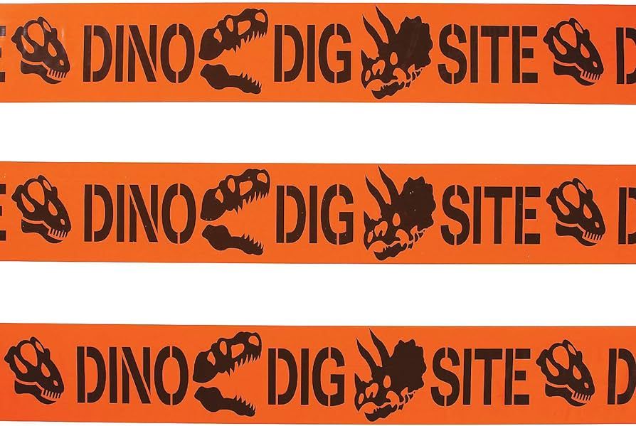Dino Dig Site Caution Tape - 20 feet roll - Dinosaur Birthday Party Decor - 1 roll | Amazon (US)