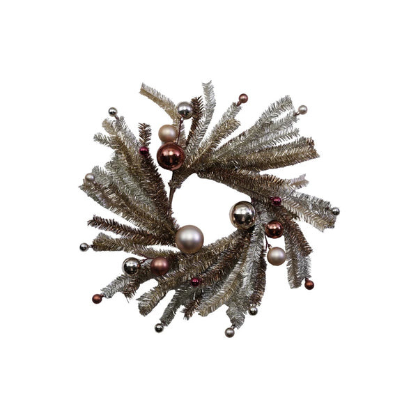 Mini Tinsel Wreath with Ornaments | Linen & Clove
