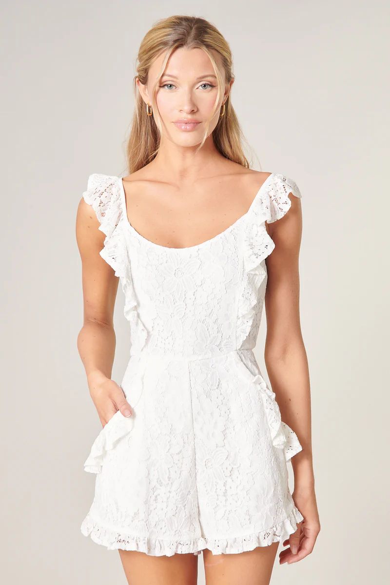 Love Letter Ruffle Lace Romper | Sugarlips