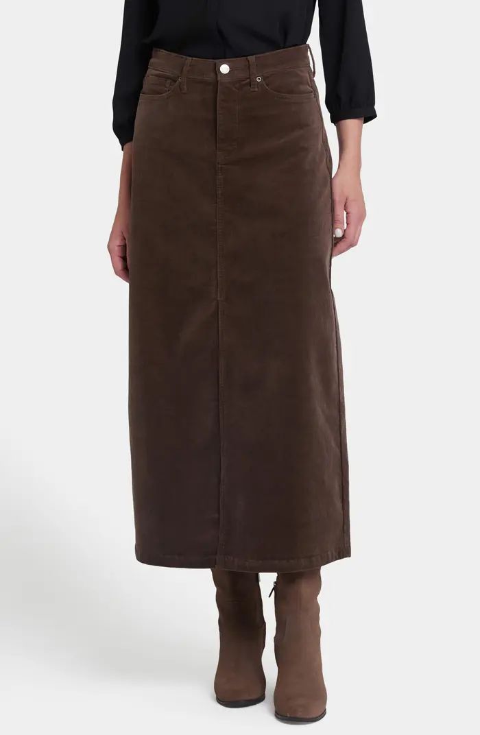 NYDJ High Waist Slit Front Corduroy Maxi Skirt | Nordstrom | Nordstrom