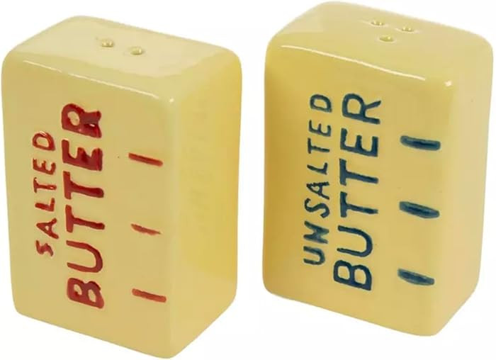 Ceramic Butter Stick Shaped Salt and Pepper Shaker Set | Amazon (US)