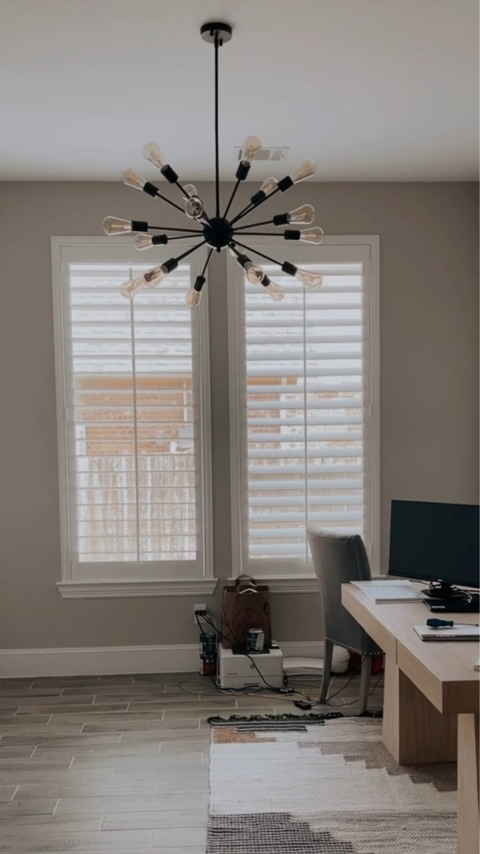 Home office light is finally UP! The bulbs are sold separately & I went with the warm Amber and love how it turned out! 

#LTKhome #LTKunder100 #LTKFind