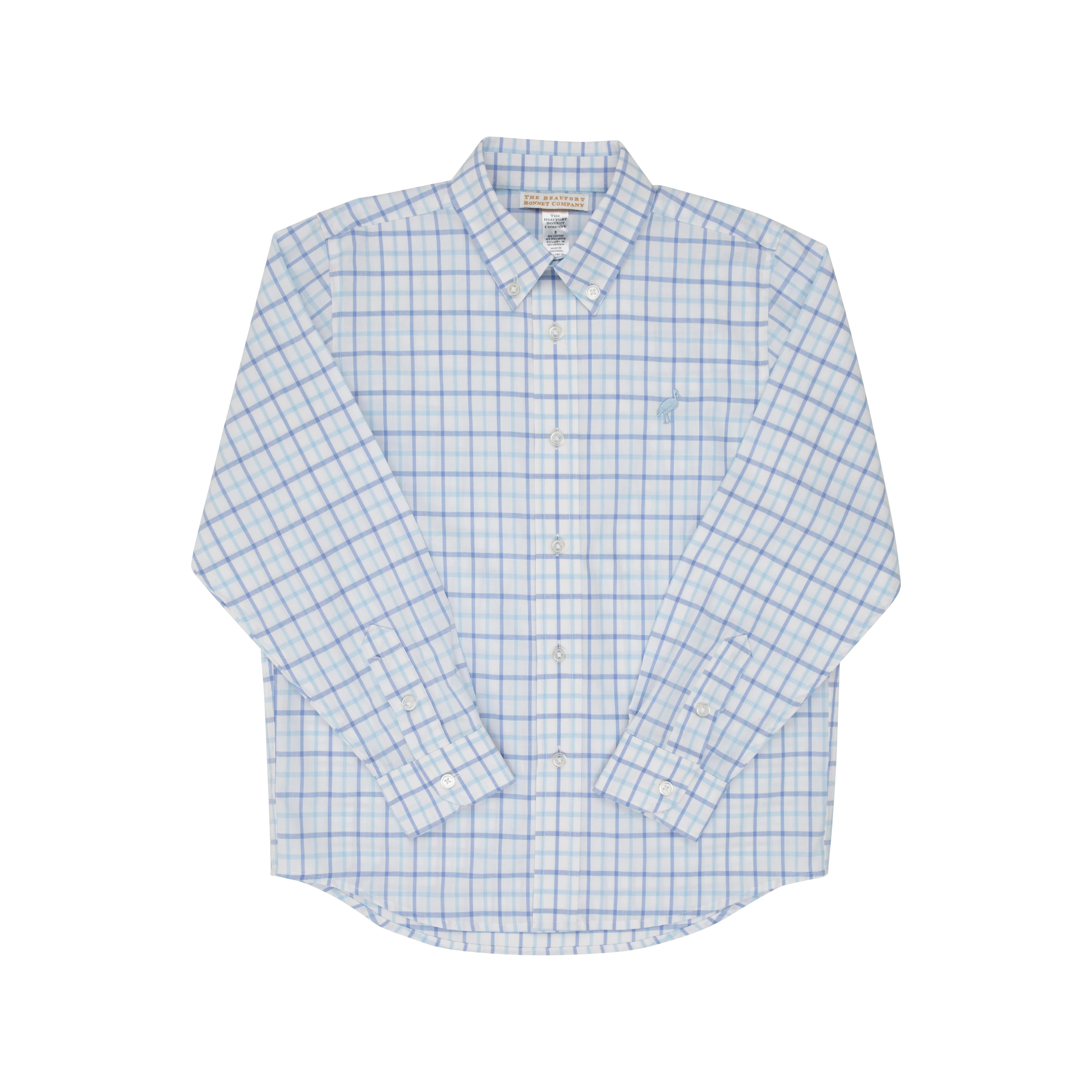 Dean's List Dress Shirt - Park City Periwinkle Chandler Check with Buckhead Blue Stork | The Beaufort Bonnet Company