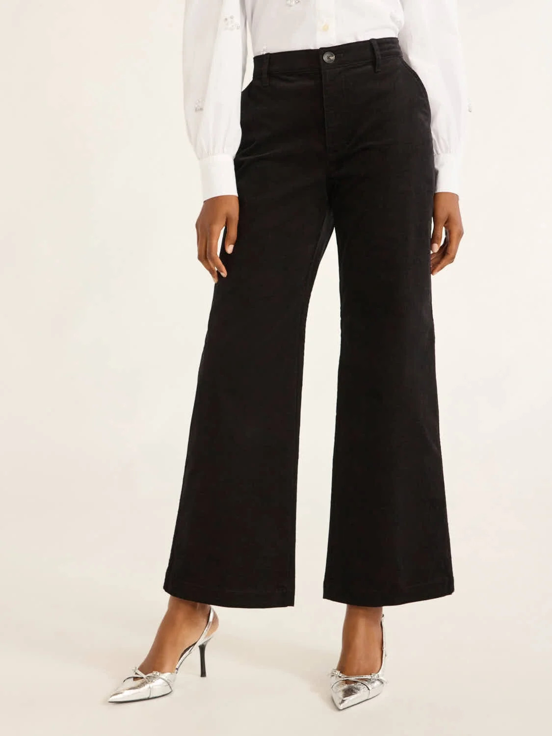 Free Assembly Women's Mid Rise Corduroy Wide Leg Pants, 31” Inseam, Sizes 0-20 | Walmart (US)