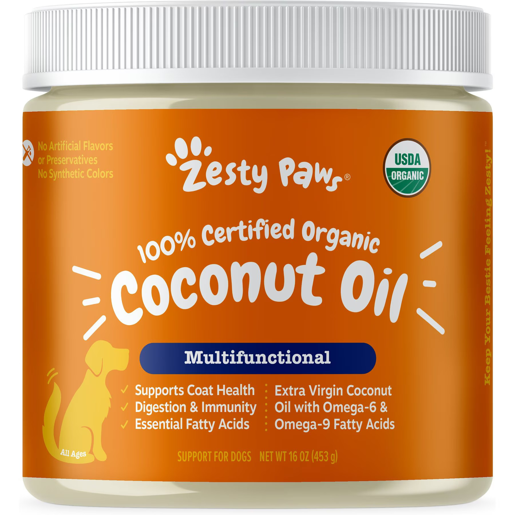 Zesty Paws Coconut Oil for Dogs, 16-oz jar | Chewy