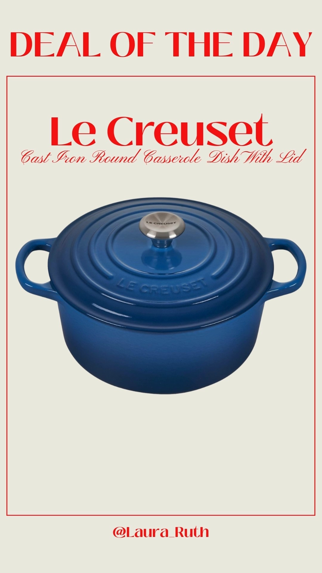 Deal of the Day - Le Creuset Signature Enamelled Cast Iron Round Casserole Dish With Lid, 22 cm 💙 45% off for today only! 

#LTKCyberWeek #LTKgiftguide #LTKuk