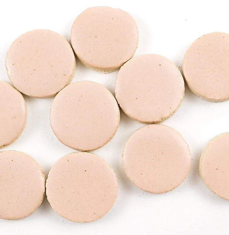Peach Circles Handmade Ceramic Tiles for Mosaic Design. - Etsy | Etsy (US)