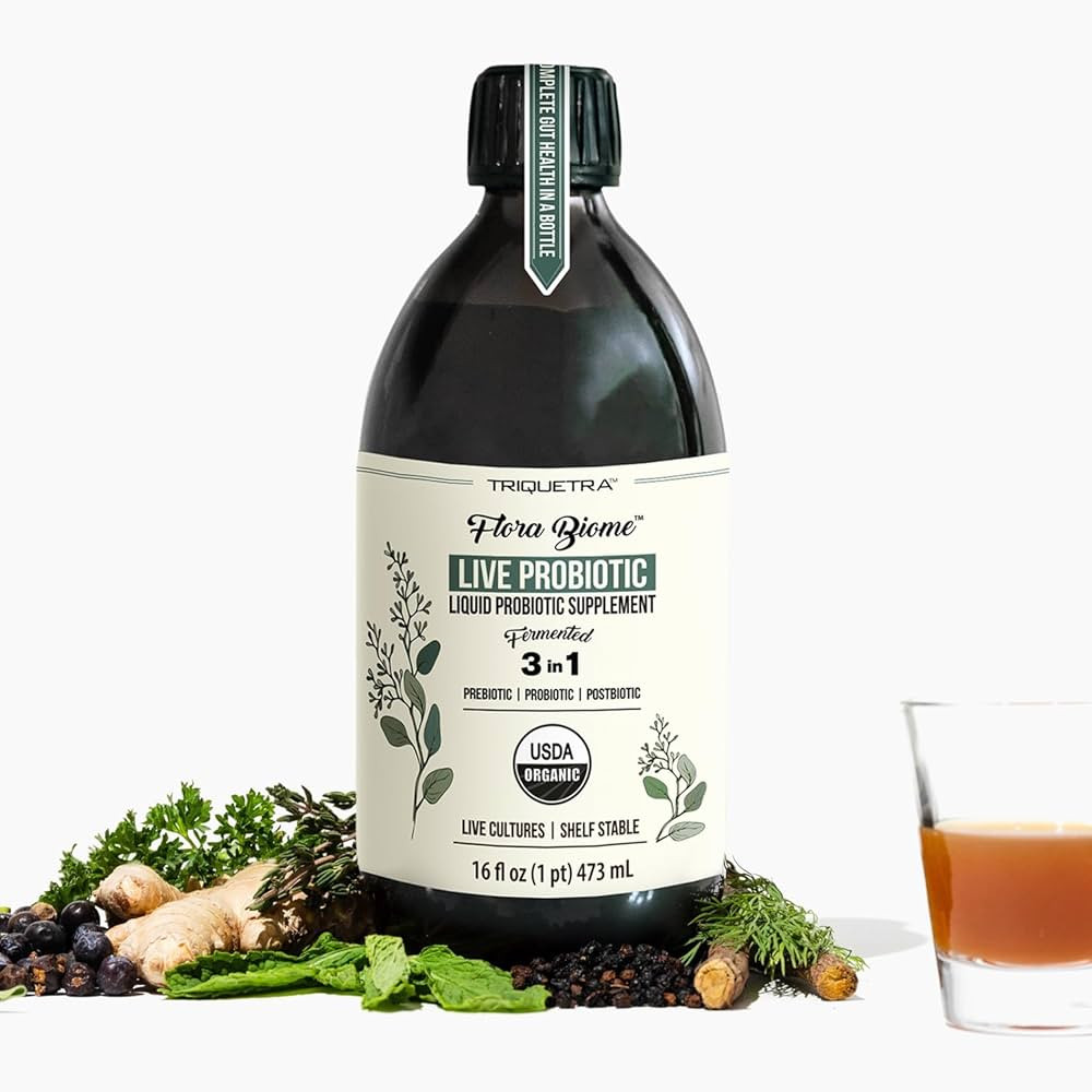 Flora Biome - Live Probiotic, Prebiotic, & Postbiotic – Organic Live-Culture – 10 Probiotic S... | Amazon (US)