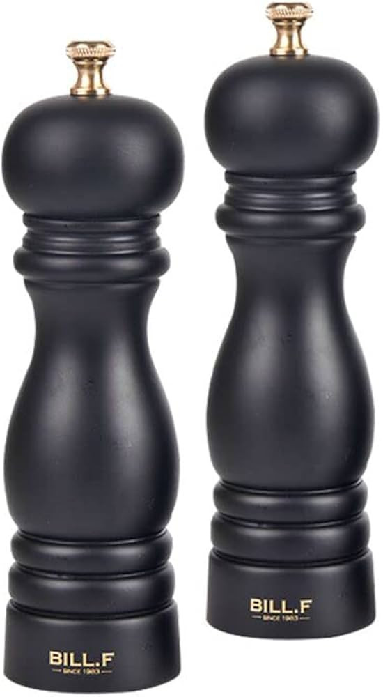 BILL.F Pepper Mill and Salt Mill Grinder, 7 Inch Wooden Salt and Pepper Shakers Set of 2 With Adj... | Amazon (US)