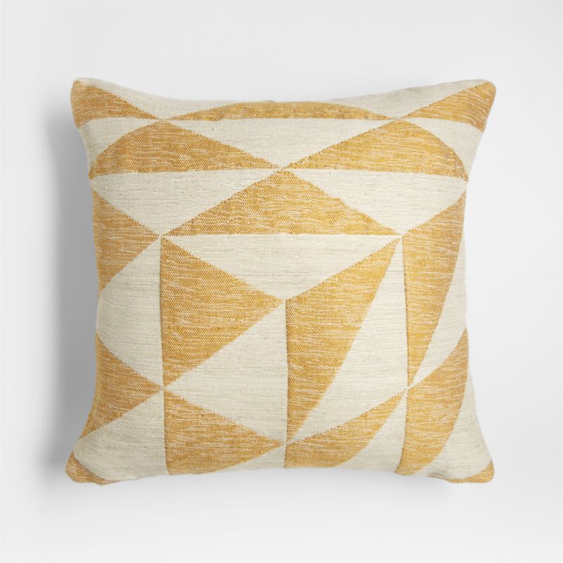 Savannah Yellow 20"x20" Textured Triangle Outdoor Throw Pillow | Crate & Barrel | Crate & Barrel