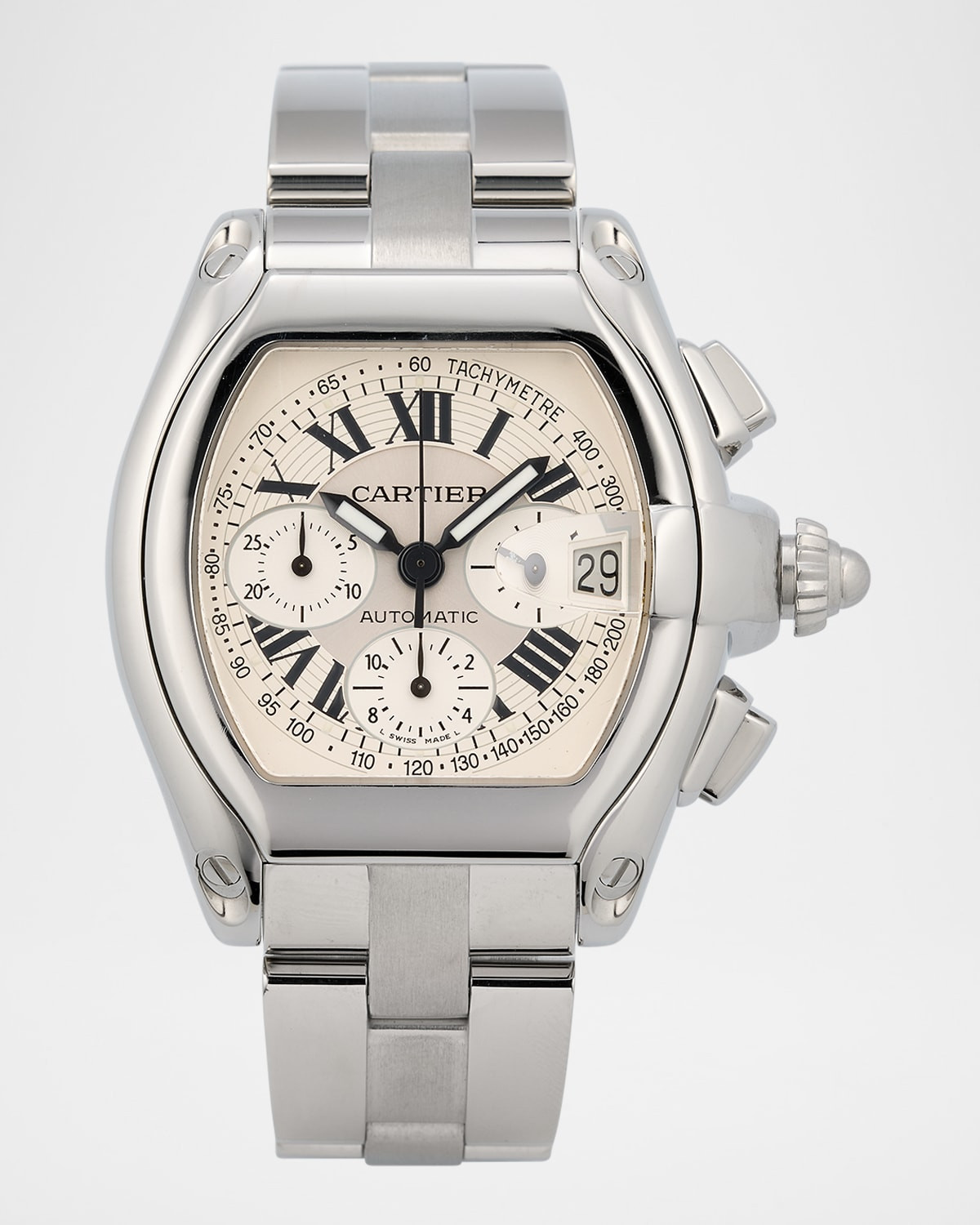 Cartier Stainless Steel Roadster XL Chronograph 48mm Vintage 2000s Watch | Neiman Marcus