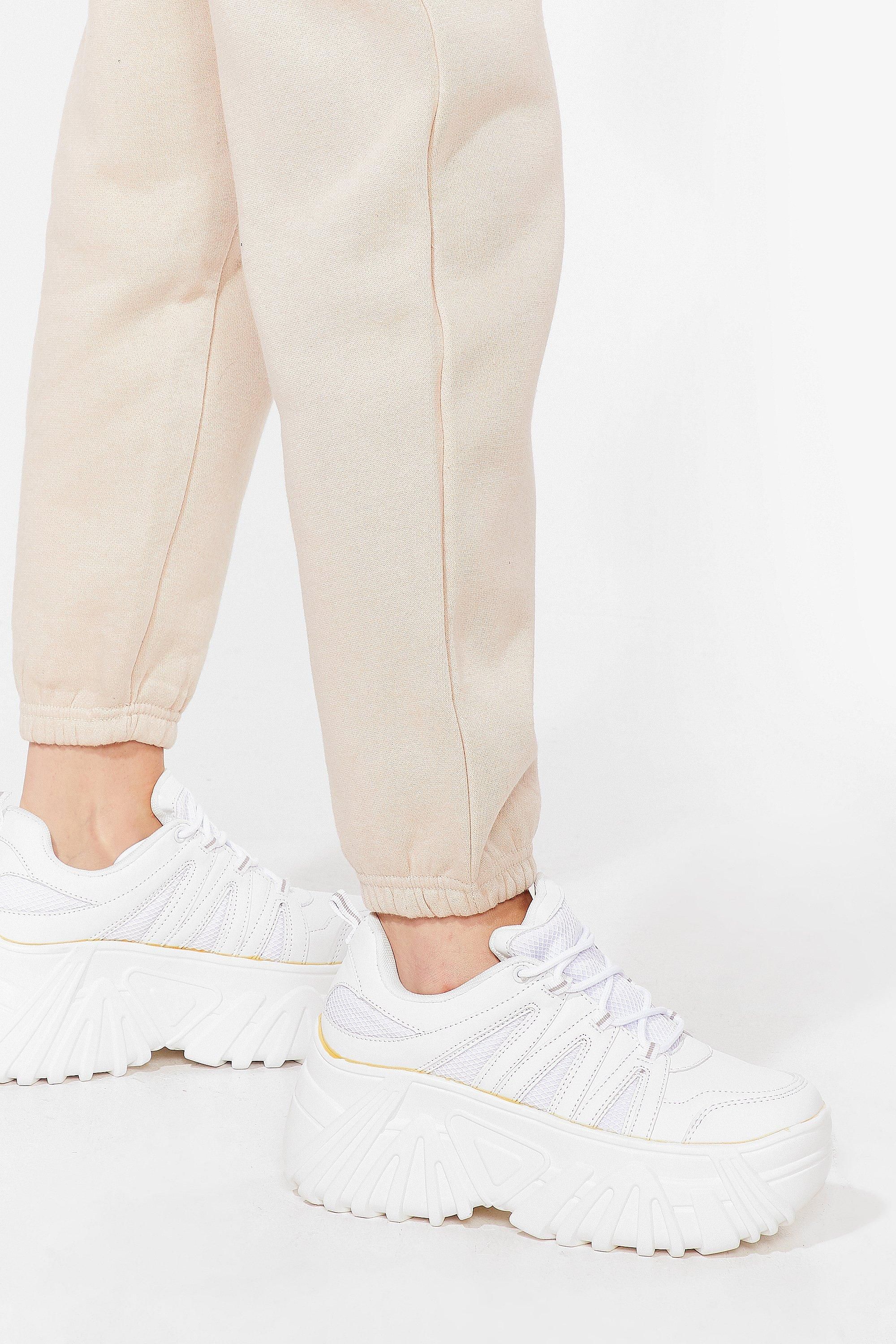 Womens Are You a Nineties Baby Faux Leather Chunky Sneakers - White | NastyGal (US & CA)