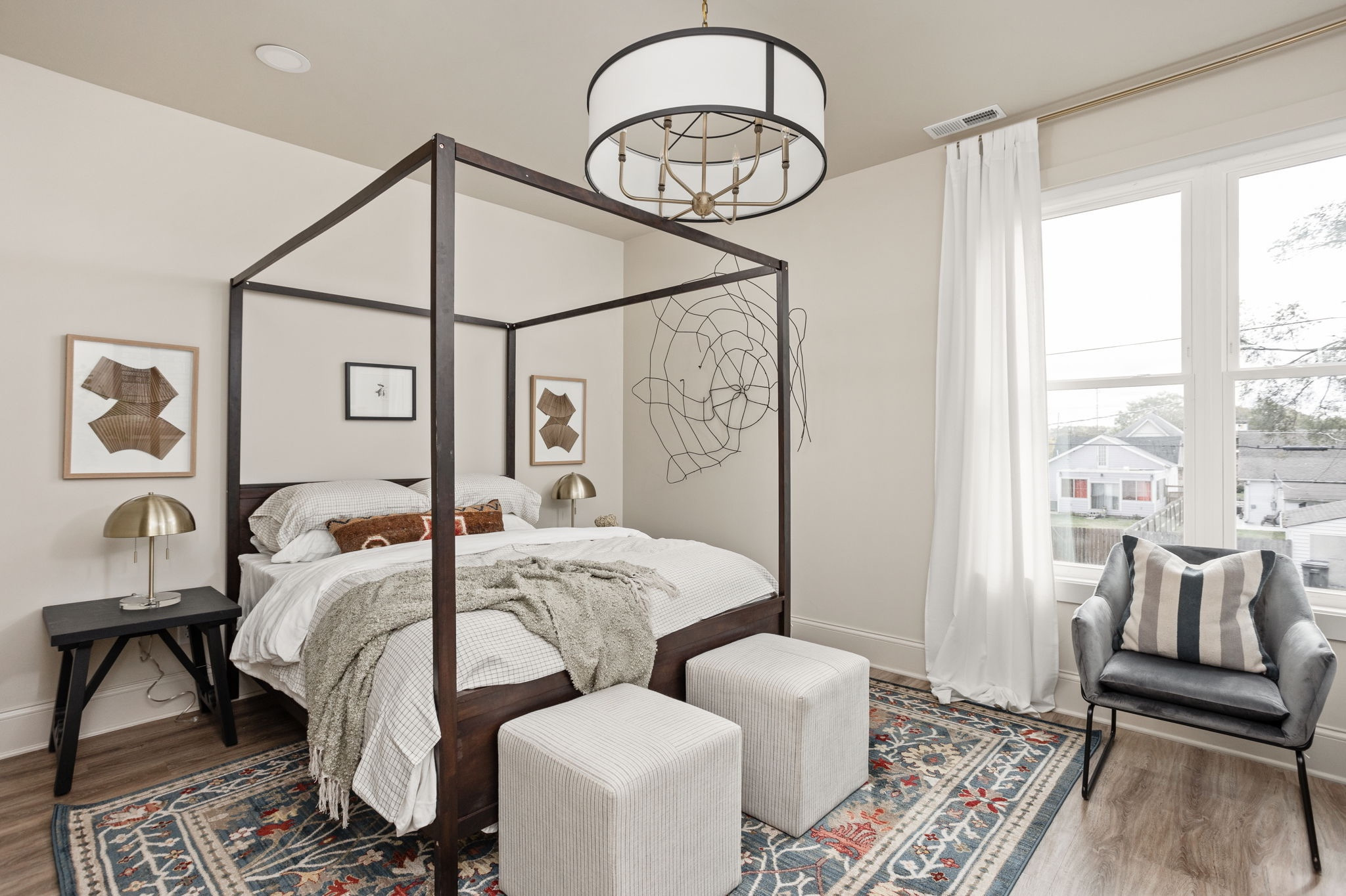 Darker colors and wood tones hint at a masculine aesthetic .

#LTKhome