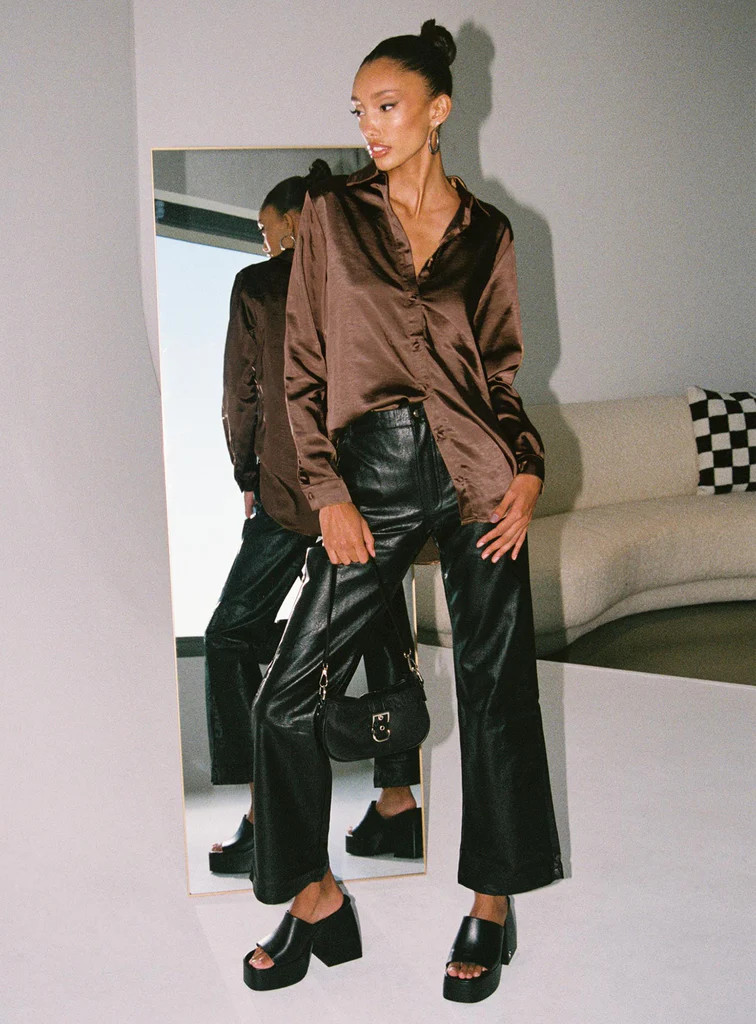 Ashlea PU Pants Black | Princess Polly US