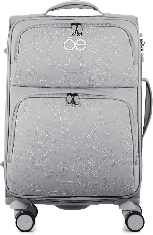 Cloe Carry-On 20 inch Embroidered Nylon Luggage in Gray Color | Amazon (US)