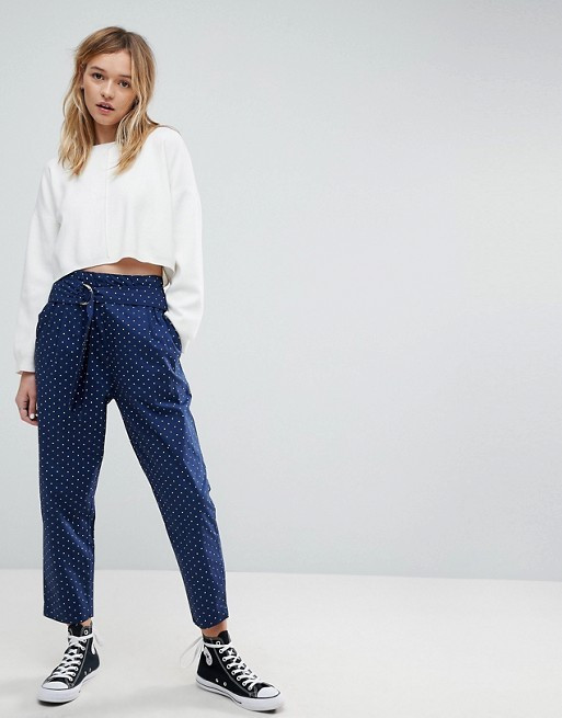 ASOS DESIGN soft peg pants in polka dot | ASOS US