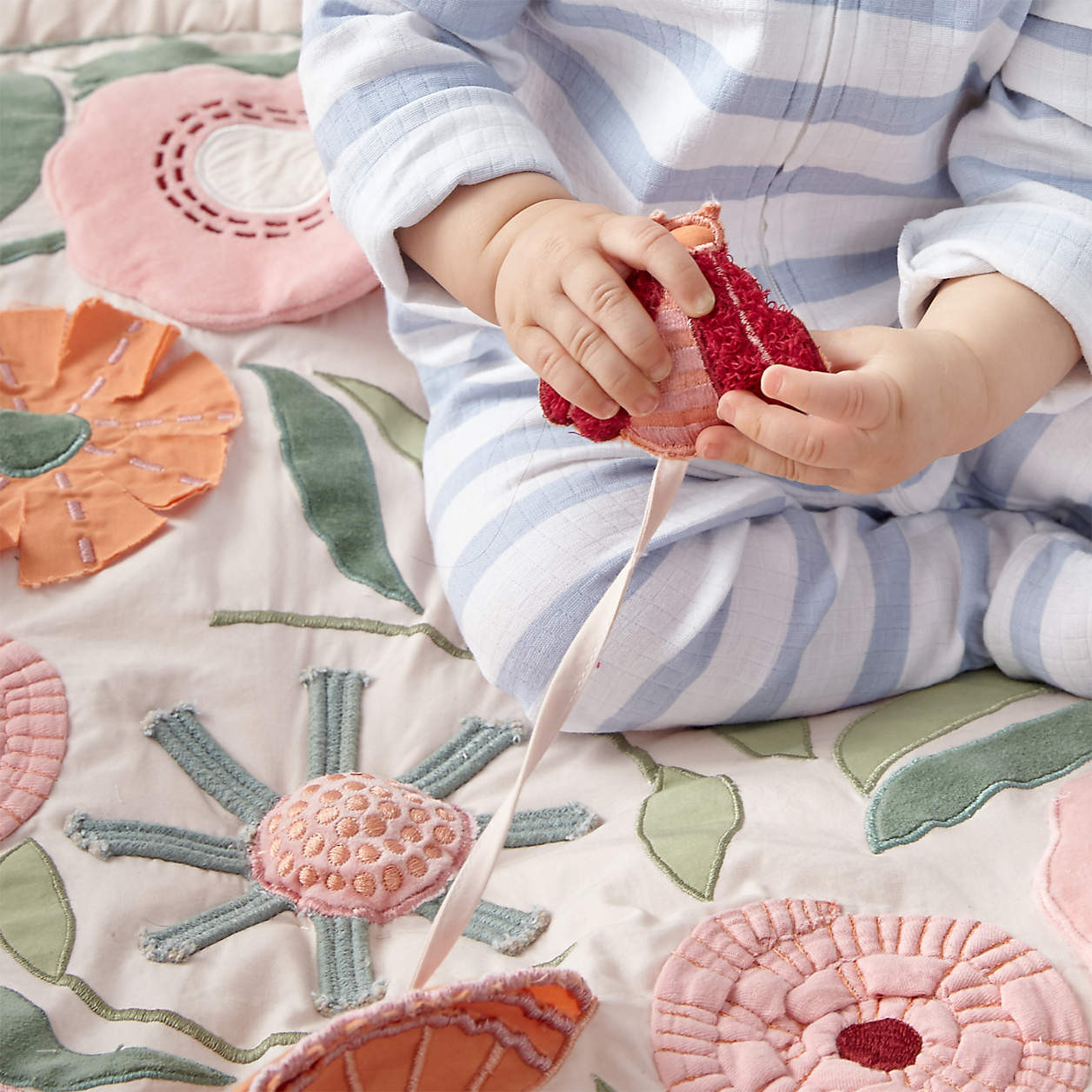 Floral Garden Baby Activity Playmat Tummy Time Toy | Crate & Kids | Crate & Barrel