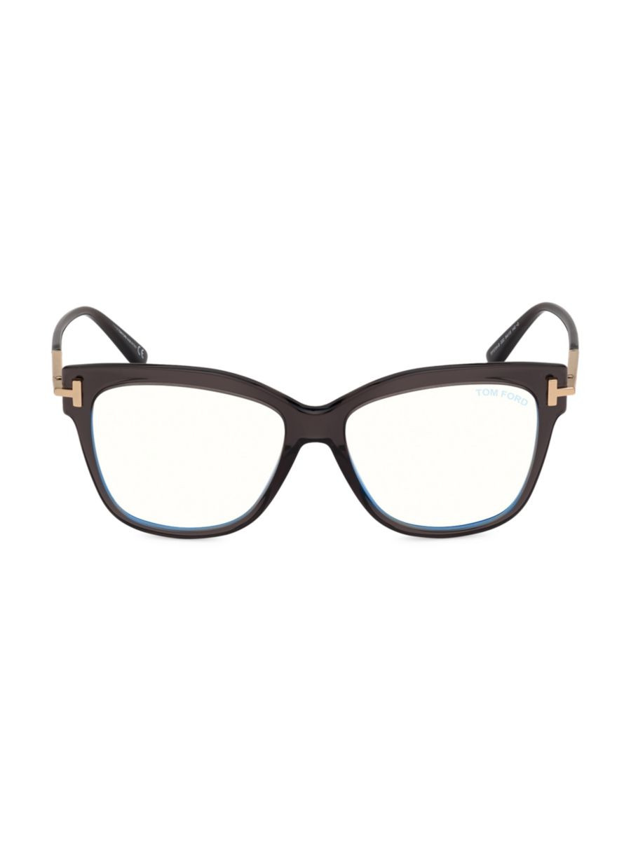 54MM Square Blue Block Optical Glasses | Saks Fifth Avenue