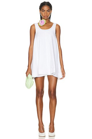 Loewe Anagram Jacquard Trapeze Dress in White | FWRD 