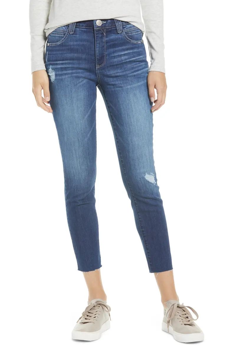 Ab-Solution High Waist Raw Hem Slim Jeans | Nordstrom