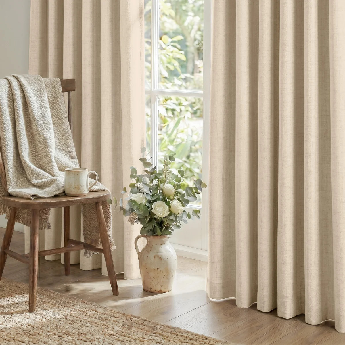 Graciella Thermal Insulated Faux Linen Textured 100% Blackout Curtains for Bedroom Living Room Ba... | Birch Lane