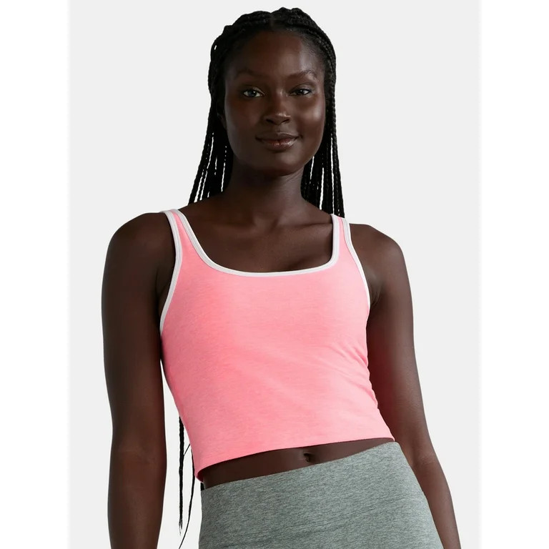Athletic Works Women's and Women's Plus ButterCore Tipped Tank Bra, Sizes XS-4X | Walmart (US)