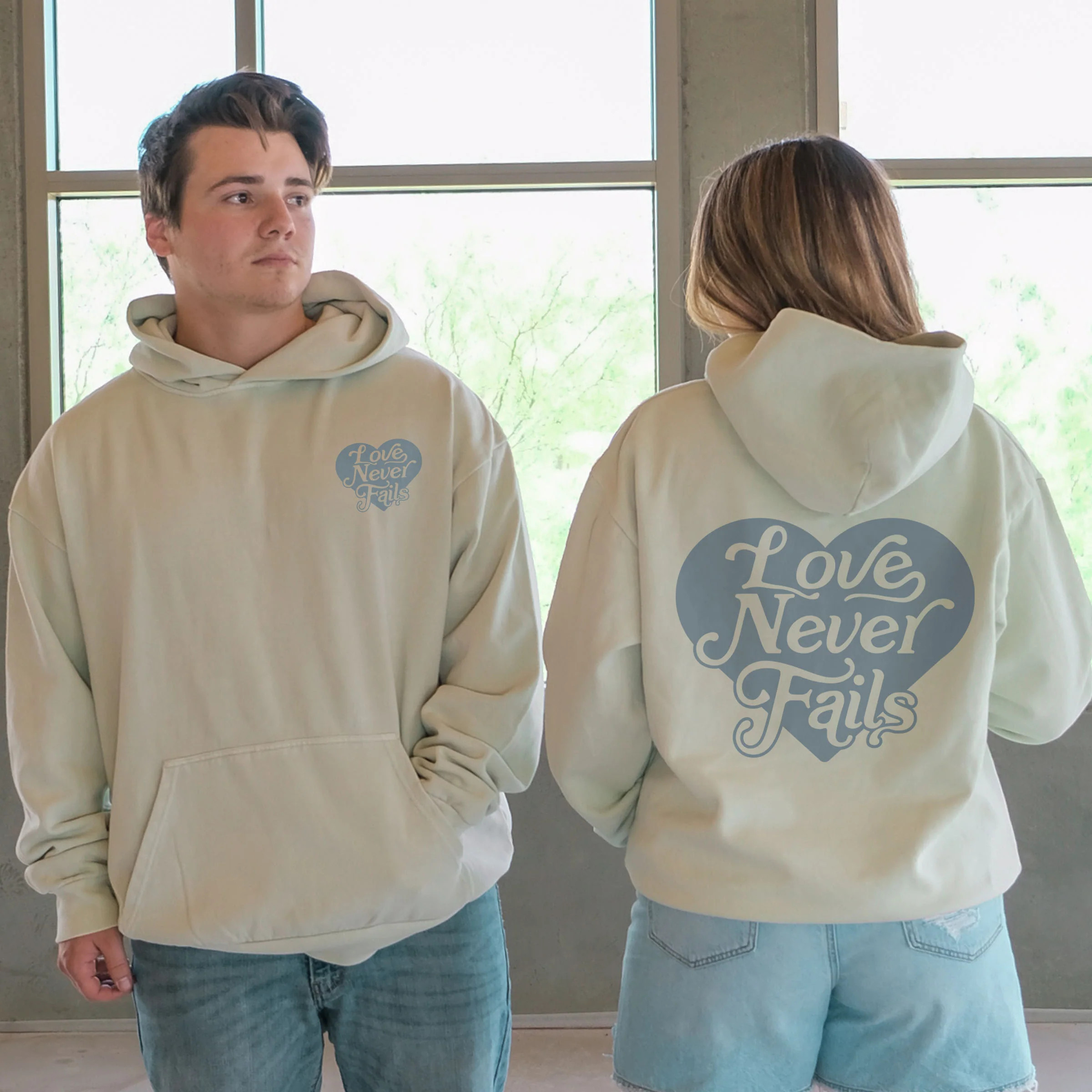 Love Never Fails Pullover Hoodie | Gods Love Overcomes