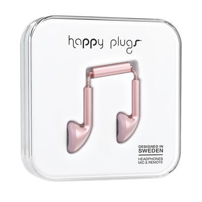 Happy Plugs Earphones - Pink Gold | Fossil (US)