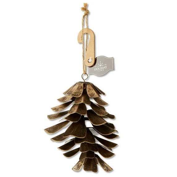 Brown Metal Pinecone Christmas Ornament, 4", by Holiday Time | Walmart (US)