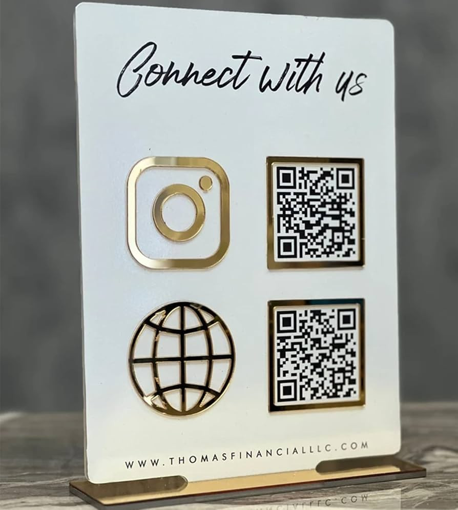 Personalized Acrylic Multipurpose Business Signs with Instagram QR Code, Custom Social Media Sign... | Amazon (US)