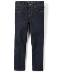 Boys Basic Straight Jeans - Dark Rinse Wash | The Children's Place