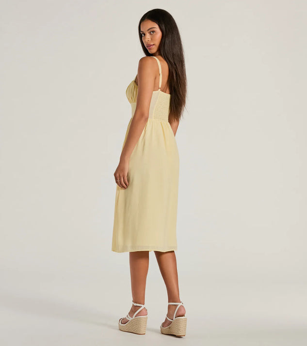 Modern Romance Sleeveless Lace-Up A-Line Midi Dress | Windsor Stores