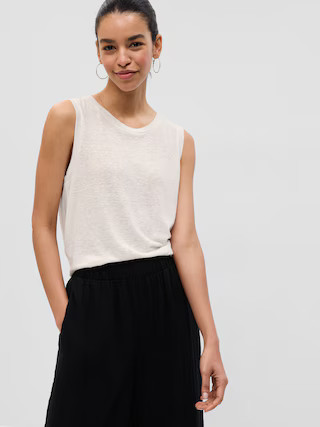 Linen-Blend Shell Tank Top | Gap (US)