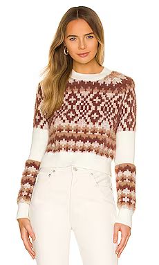 Lovers and Friends Tavi Fair Isle Sweater in Ivory & Tan from Revolve.com | Revolve Clothing (Global)