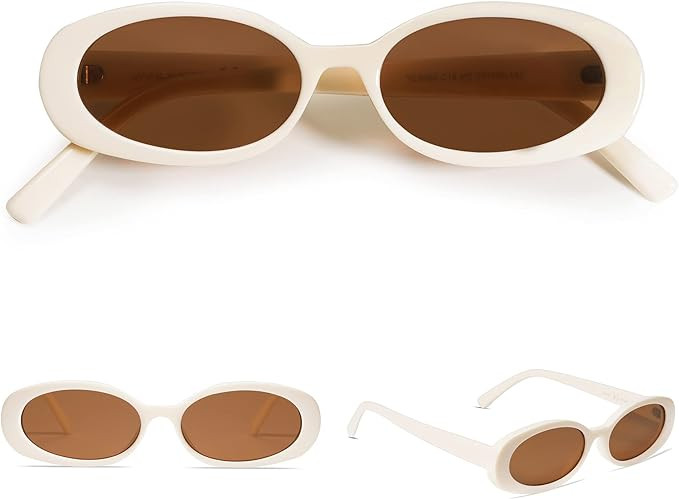 VANLINKER Polarized Retro Oval Sunglasses for Women and Men Small 90s Style VL9580 | Amazon (US)