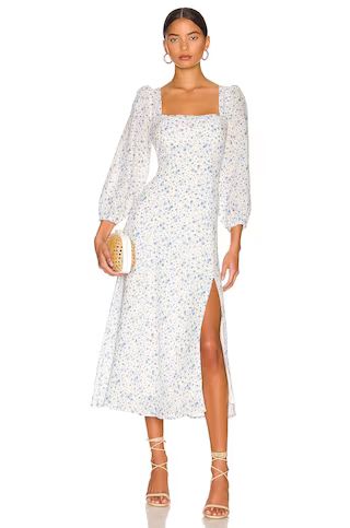 ASTR the Label Audette Dress in Blue White Ditsy from Revolve.com | Revolve Clothing (Global)