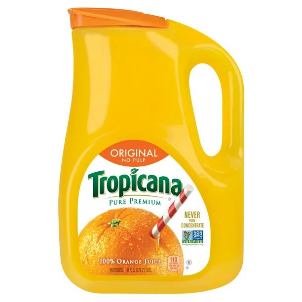 Tropicana Pure Premium Original No Pulp 100% Orange Juice 89 fl. oz. Jug - Walmart.com | Walmart (US)