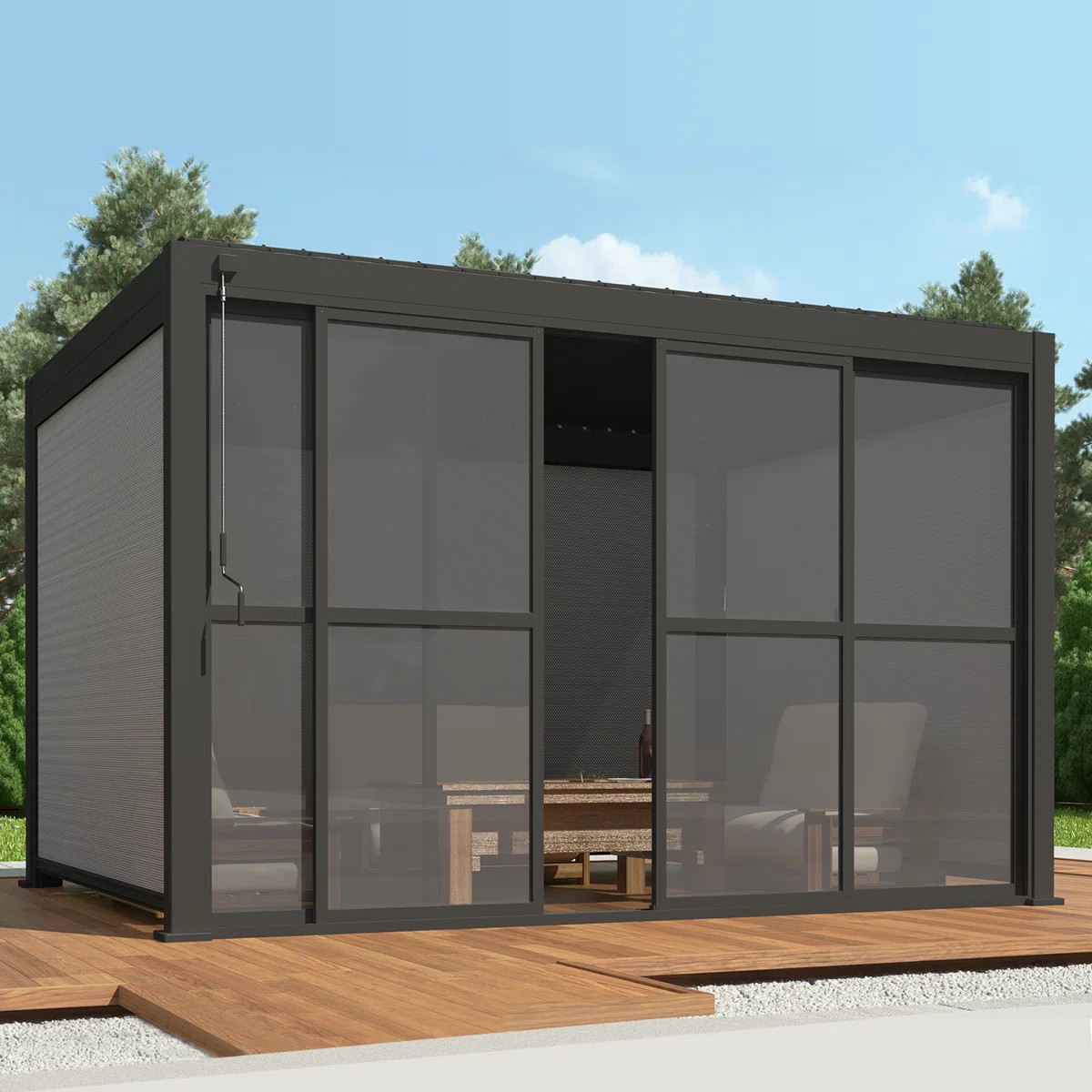 111 Outdoor PC Sliding Door (Pergola Accessory) | Wayfair North America