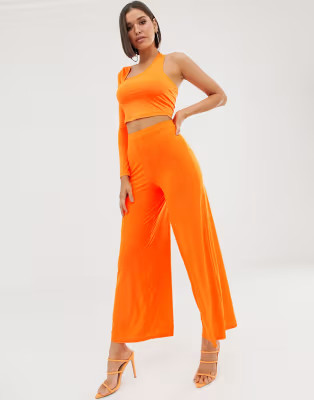 ASOS DESIGN two-piece slinky wide leg pants | ASOS (Global)