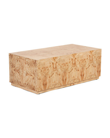 47x23.75x17.75  Rectangular Burl Wood Coffee Table | TJ Maxx