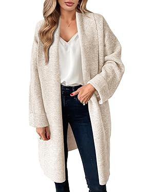 Saodimallsu Womens Long Cardigan Sweaters Chunky Open Front Oversized Slouchy Knit Fall Trendy Co... | Amazon (US)