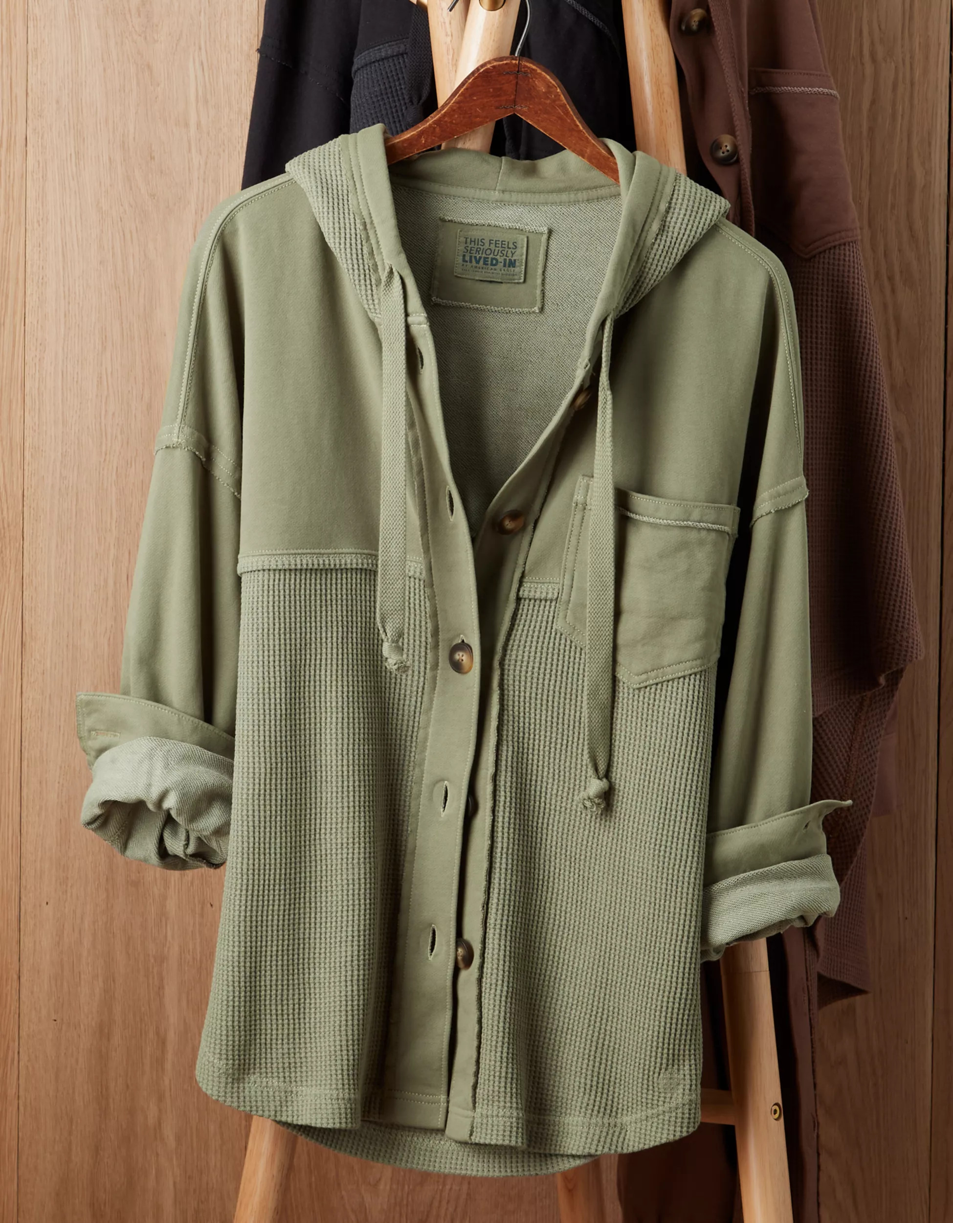 AE Big Hug Hooded Shacket | American Eagle Outfitters (US & CA)