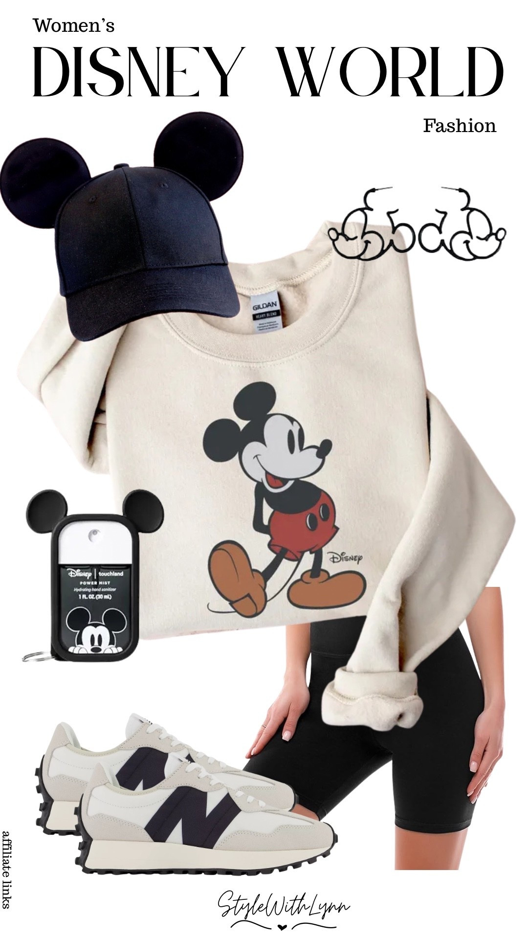 Disney day outfit goals 🤍🏰
Comfy enough for all-day park hopping but still cute for photos ✨ Cozy graphic sweatshirt, biker shorts, supportive sneakers, and of course Minnie ears 🎀
Everything linked for an easy Disney World look 👟🎒

#LTKtravel #LTKstyle #DisneyWorldStyle #DisneyOutfit #ParkDayLook #ComfyChic #AthleisureStyle
