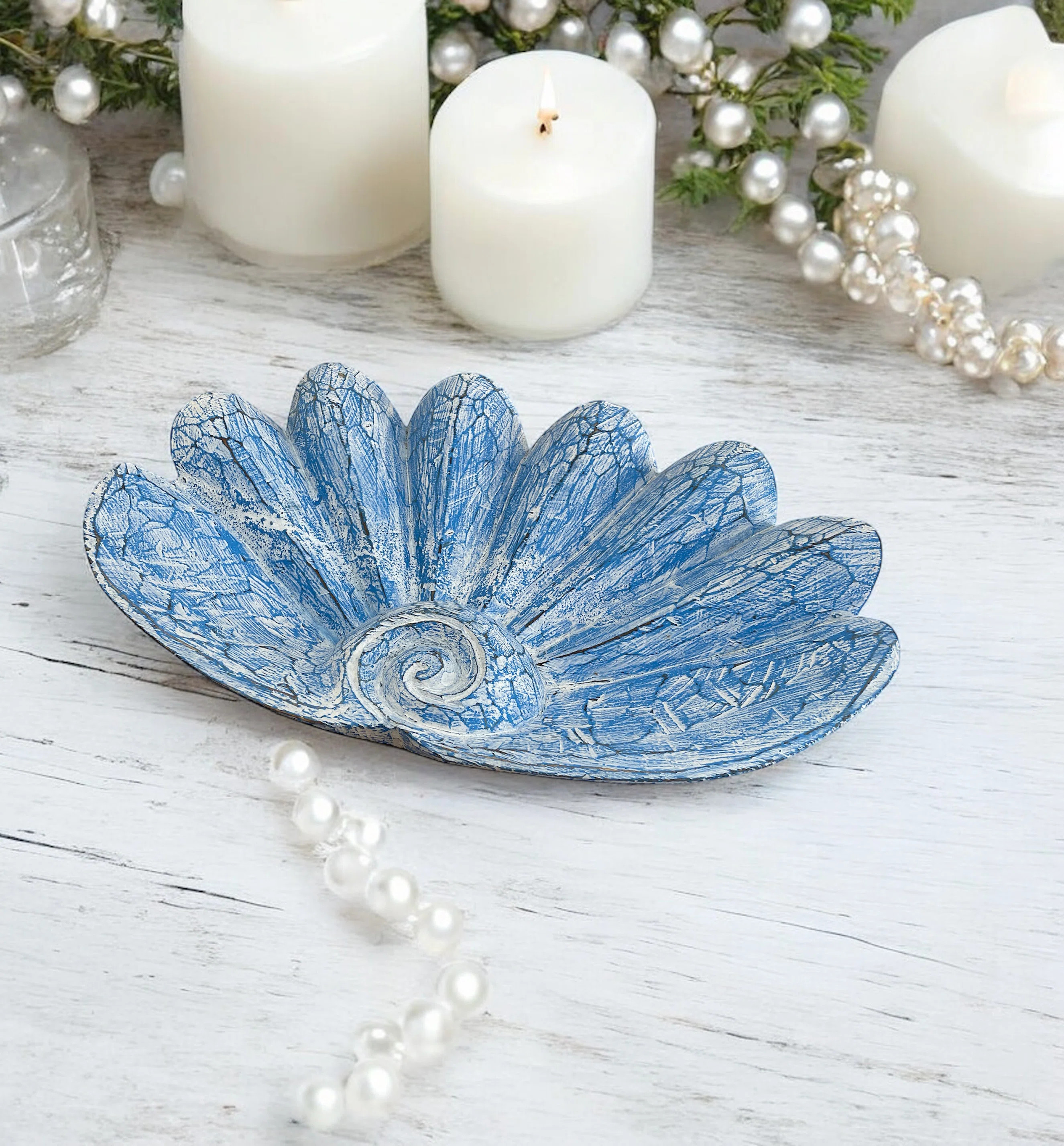 Handcrafted Solid Wood Decorative Bowl Clam Shell Design Centerpiece Home Décor | Wayfair North America