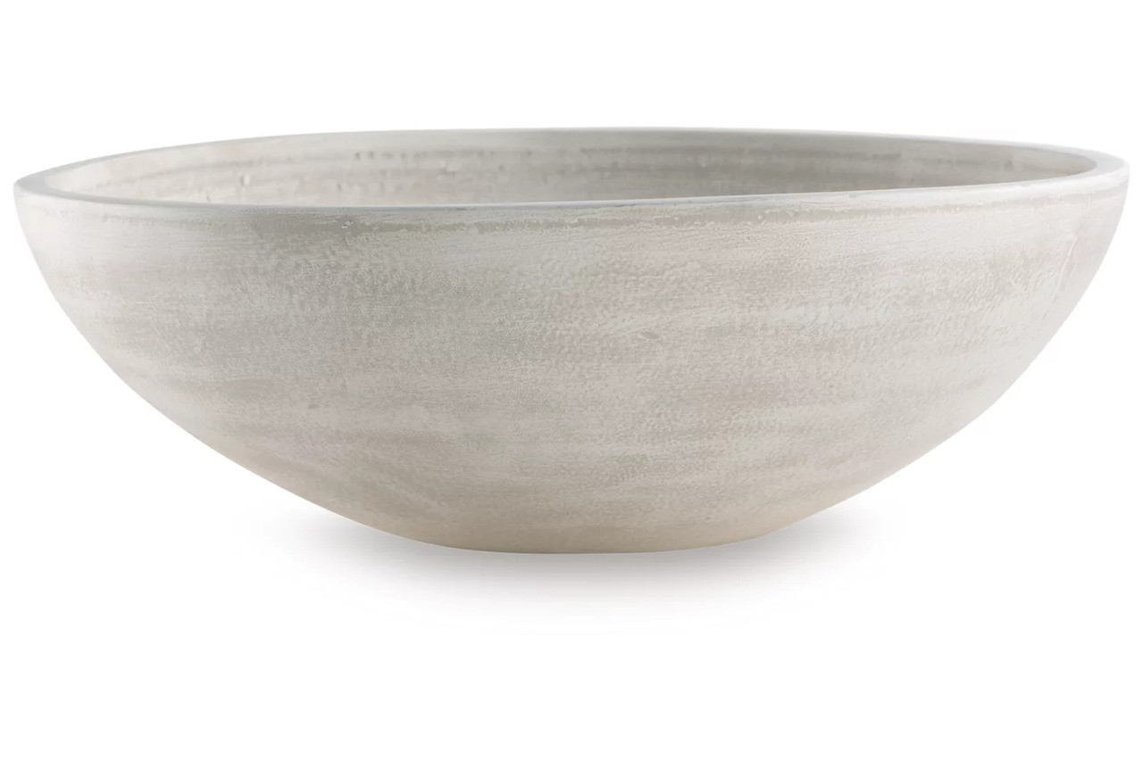 Meadie Bowl In Distressed White | 1stopbedrooms