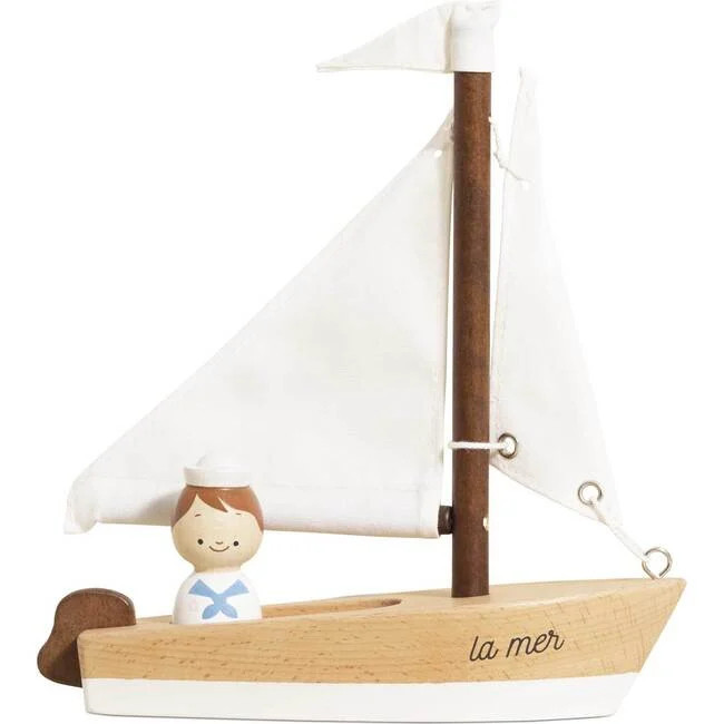 Wooden Toy Sailing Boat (Beige) - Kids Toys | Le Toy Van from Maisonette | Maisonette