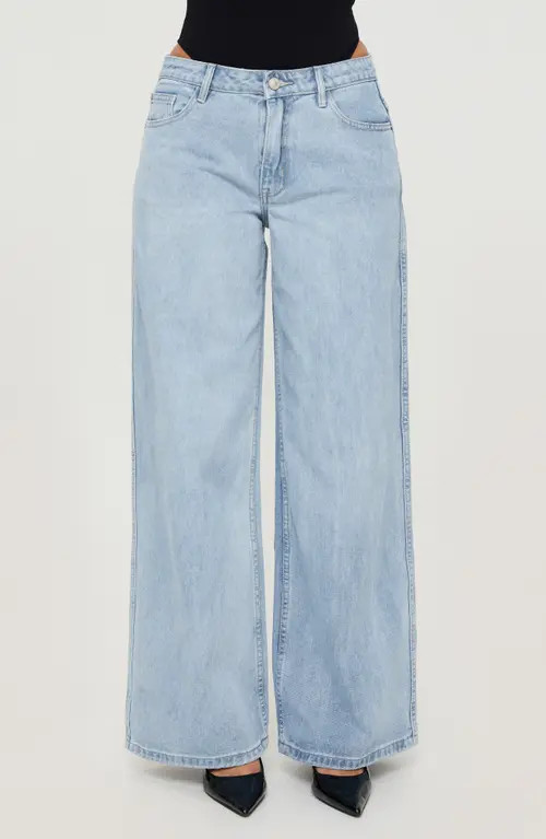 Princess Polly Ramos Low Rise Wide Leg Jeans in Blue at Nordstrom, Size 4 | Nordstrom