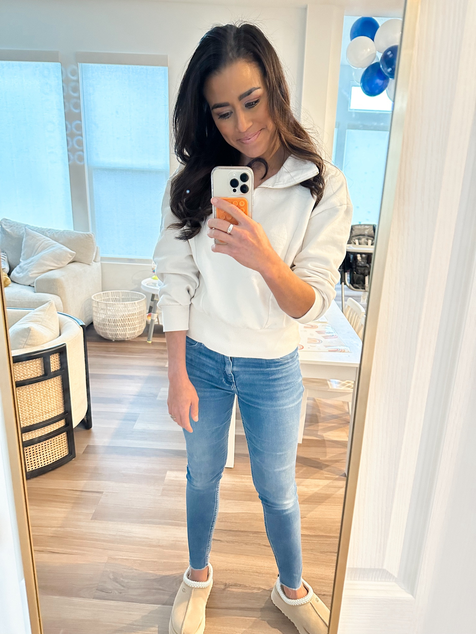 Today’s WFH OOTD . These Ugg slippers keep my feet so warm throughout the day! I also linked an Ugg Tazz dupe that I’ve heard great things about for half the price of the Uggs! 
Casual winter outfit // Abercrombie jeans // Target lover 

#LTKstyletip #LTKSeasonal #LTKfindsunder100